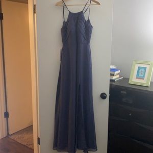 Stormy Blue Azazie open back dress